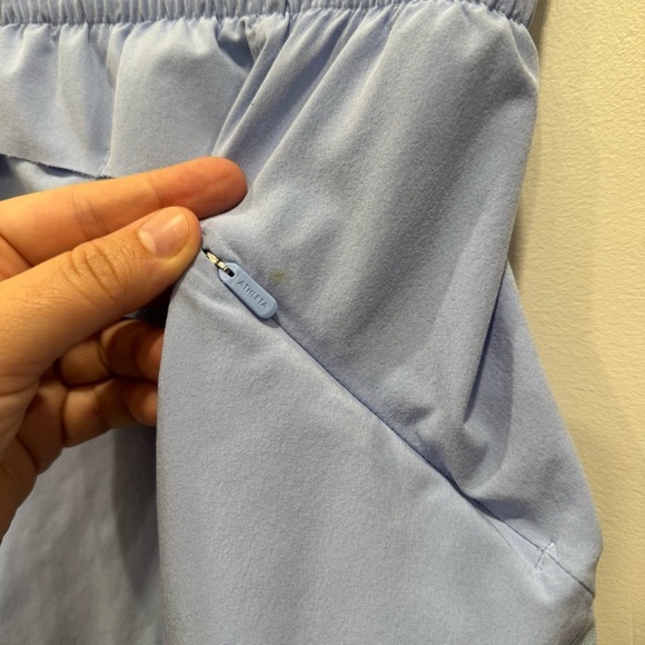 Athleta Mesh Racer Run 4” Short Lined Light Blue Small Sporty Athletic - Picture 5 of 10